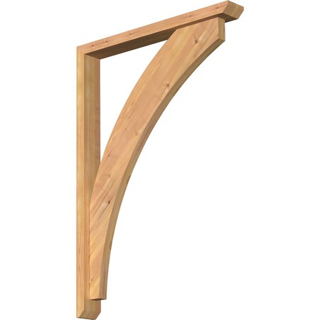 Ekena Millwork Thorton Slat Smooth Bracket w/ Offset Brace, Western Red Cedar, 3 1/2"W x 28"D x 40"H BKT0402X28X40THR06SWR